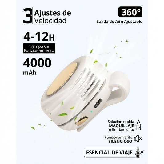 Mini ventilador portátil adaptable