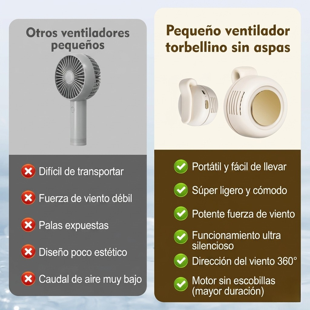 Mini ventilador portátil adaptable